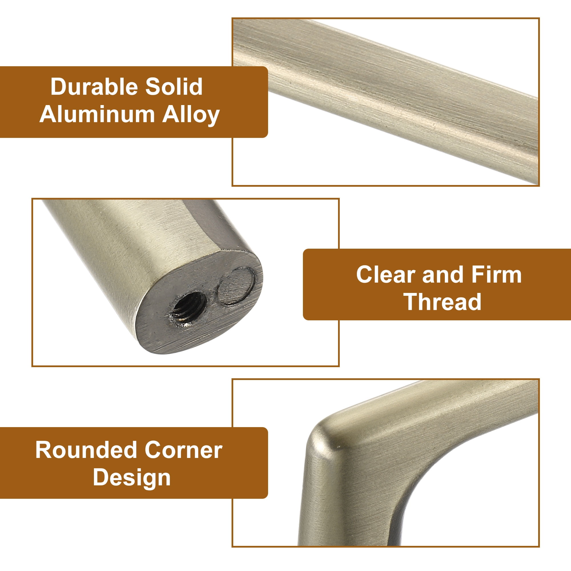 Unique Bargains Durable Aluminum Alloy Cabinet Pulls for Kitchen Applications 4" Bronze