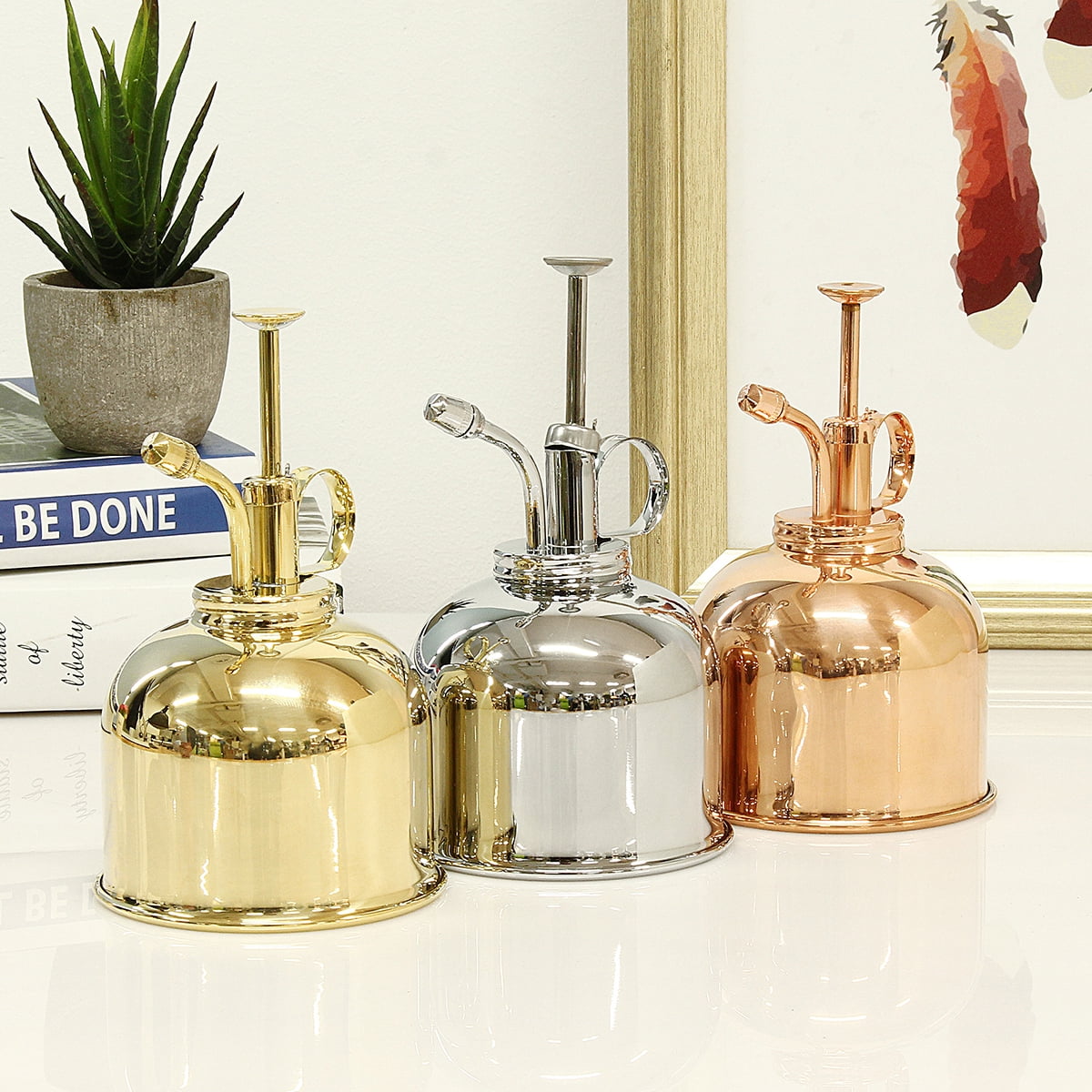 300ml Mini Copper Plant Flower Watering Pot Spray Bottle