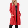 thumbnail image 2 of Odeerbi Jackets For Women Trendy Long Sleeve Solid Cardigan Autumn 2025 Casual Coat Blouse Top Watermelon Red, 2 of 6
