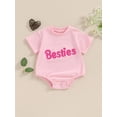 thumbnail image 2 of SUNSIOM Mother Daughter Matching Clothes, Letter Embroidery Short Sleeve Round Neck Romper T-Shirt for Summer, 2 of 7