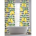 thumbnail image 5 of Farmhouse Watercolor Sheer Curtains for Living Room Bedroom, Lemon Fruit Black White Buffalo Plaid Light Filtering Sheer Curtains, Rod Pocket Voile Window Drapes, 2 Panels Set 52"x 108", 5 of 7