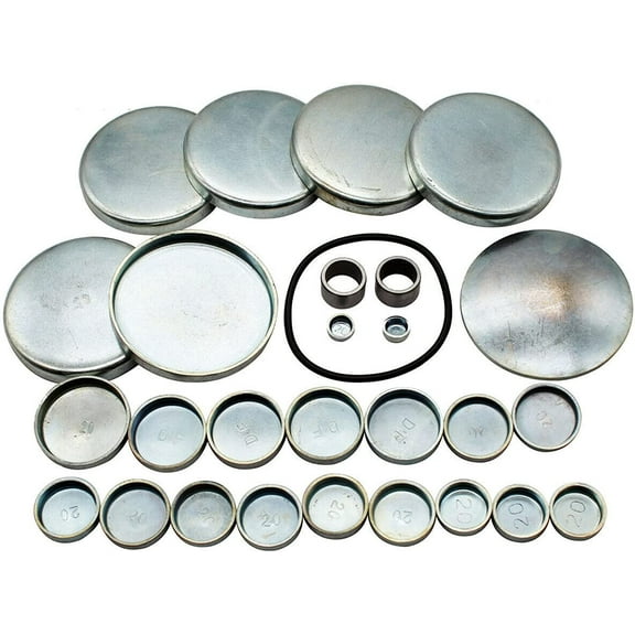 Seapple Cyl Head & Block Expansion Plug Kit Compatible with Dodge Cummins 5.9L 4bt, 6bt 12V 1989-1998, Silver