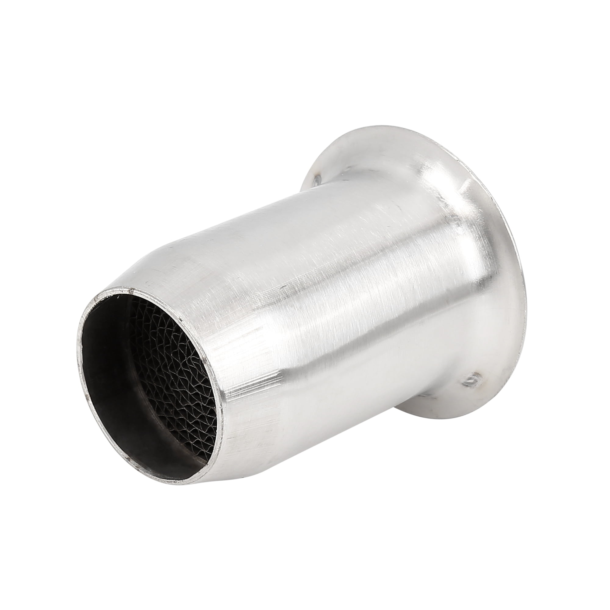 60mm Universal Exhaust Pipe Baffle Muffler for Motorcycle Silver Tone