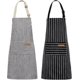 thumbnail image 1 of 2 Pack Kitchen Cooking Aprons, Adjustable Soft Chef Apron With 2 Pockets For Men Women (black/brown Stripes), 1 of 5