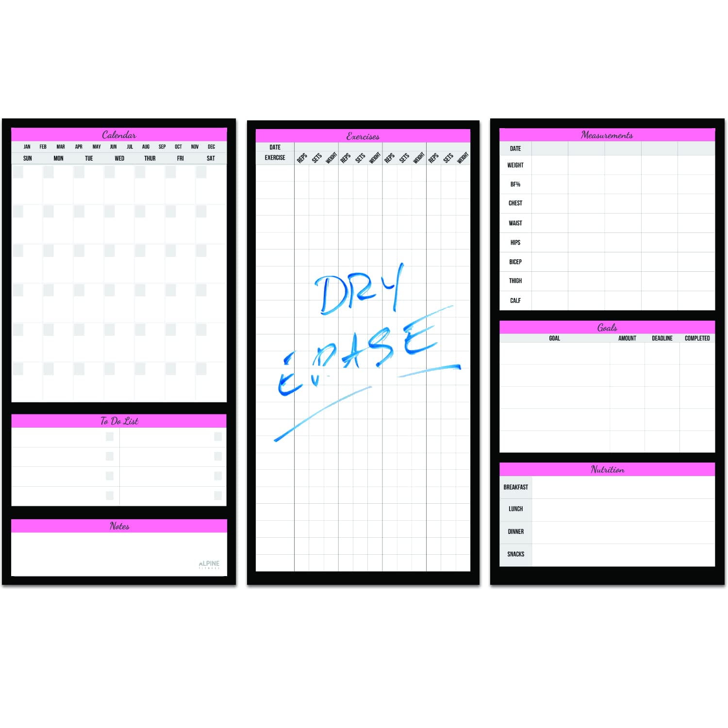 Dry Erase Workout Calendar Planner Pink Workout Planner For Women dry-erase-workout-calendar-planner-pink-workout-planner-for-women