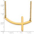 thumbnail image 5 of Stainless Steel Cable Necklace with Pendants Chain Chisel Polished Yellow IP-plated Curved Sideways Cross on a 18 inch 38 mm, 5 of 5