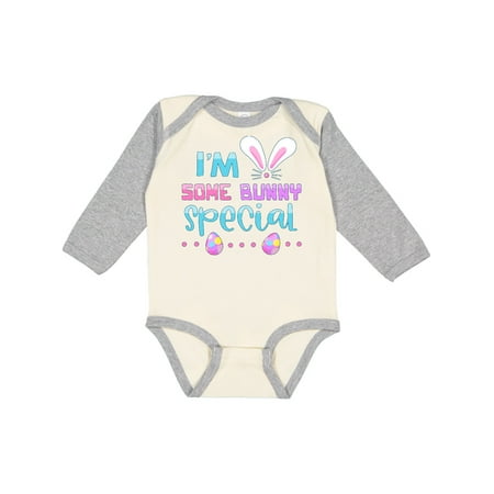 

Inktastic I m Some Bunny Special Bunny Ears and Easter Eggs Gift Baby Boy or Baby Girl Long Sleeve Bodysuit