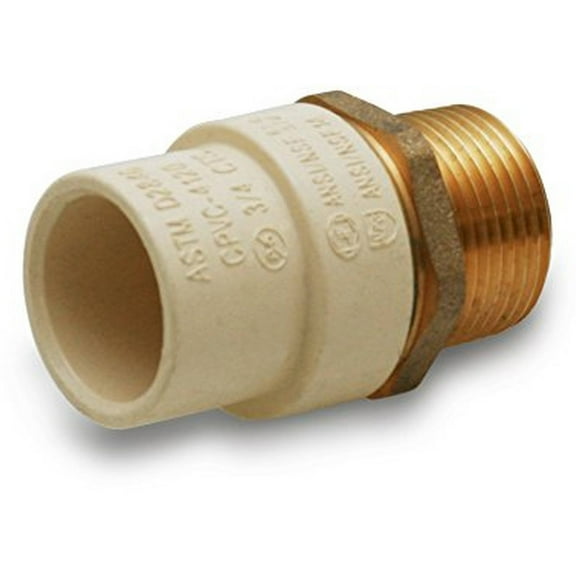 Supply Giant BRCPM114-NL 1-1/4" Lead Free Adapter Fitting with a Brass Male and a CPVC Connect