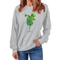 thumbnail image 4 of Charella Sweatshirts for Women St Patricks Day Decorations Long Sleeve Crewneck Tops 2025 Trendy T-shirt,Gray,M, 4 of 5