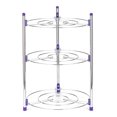 thumbnail image 1 of Zootealy Étagère pour Casseroles de Cuisine Étagère pour Casseroles Chromée à 3 Niveaux Étagère Ronde Tour de Rangement pour Casseroles Isolation Thermique Support pour Casseroles, 1 of 8