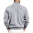 thumbnail image 5 of Men's Faux Suede Bomber Jacket Full Zip Ribbed Collar Side Pockets Casual Fall Outerwear, 5 of 8