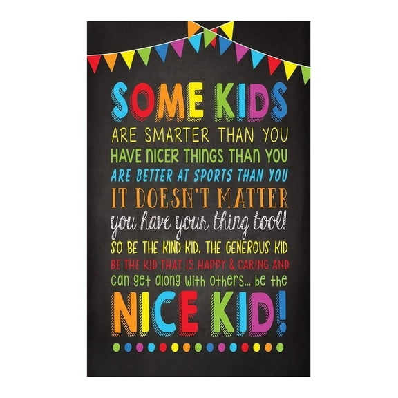 Be the Nice Kid Poster Inspirational Be Kind Motivational Sign for Classroom Wall Art Teacher Decor School Encouraging Positive Quotes for Students