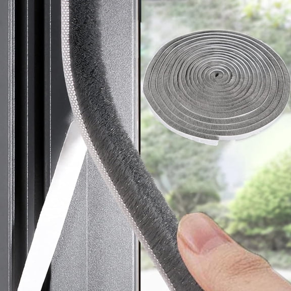 33 Ft Gray Self-Adhesive Soundproofing Weather Stripping for Doors and Windows, 0.35" Wide x 0.2" Thick
