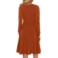 thumbnail image 4 of Fantaslook Long Sleeve Dresses for Women V Neck Casual Fall Dress Button Floral Midi Dresses with Pockets, 4 of 8