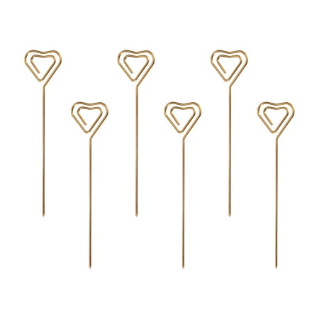 

Uxcell Metal Cocktail Toothpicks Heart Shape Drink Picks Cocktail Skewers 6Pack (Rose Gold)