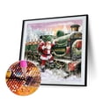 thumbnail image 2 of Kits de tren de alce de Papá Noel de taladro de pintura de diamante decoración de pared de hogar redonda completa arte artesanal Hugtrwg Para estrenar, 2 of 9