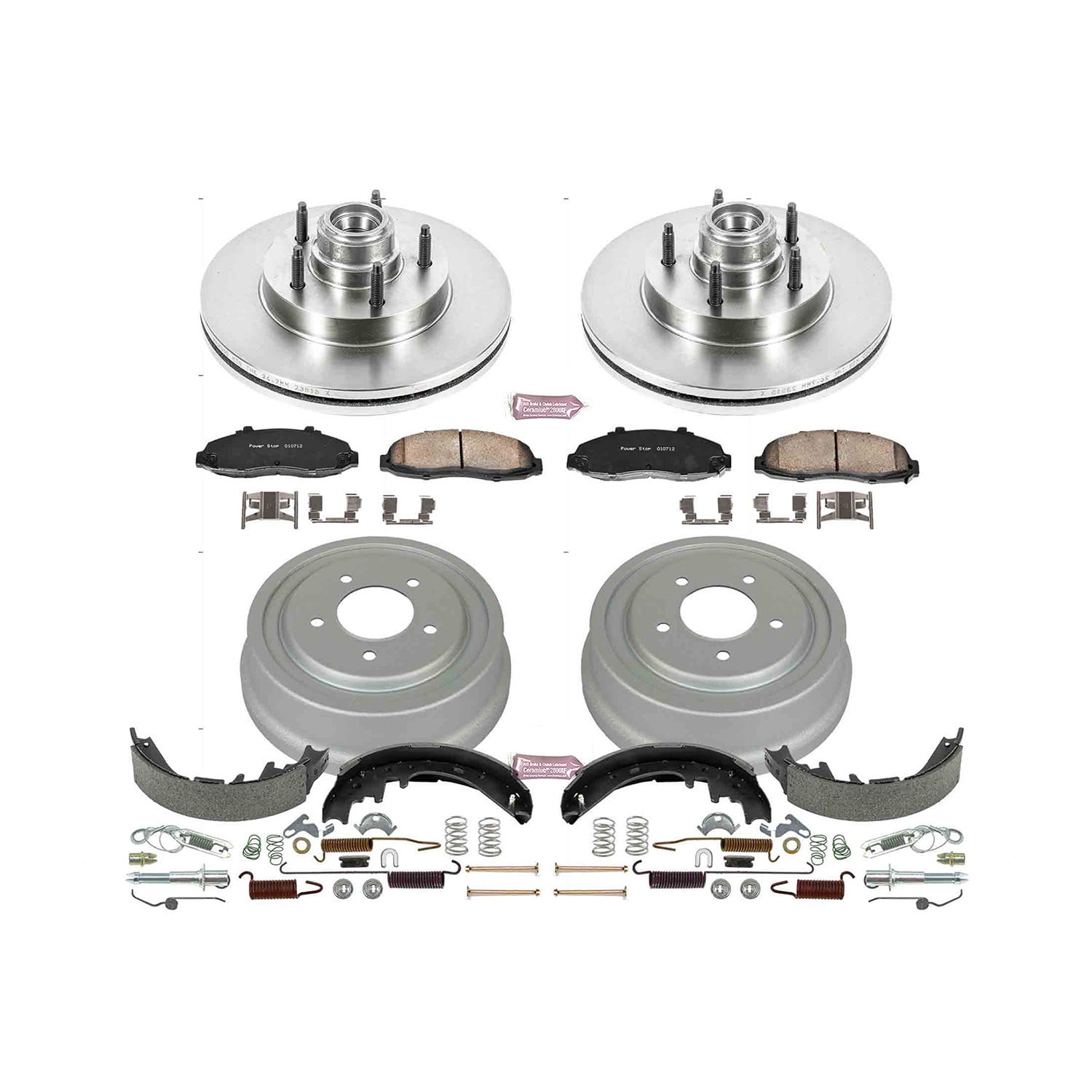 Power Stop Front and Rear Stock Replacement Drum and Shoe Kit KOE15174DK