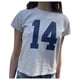 thumbnail image 1 of Camiseta corta holgada de mujer, informal y retro, con estampado de letras., 1 of 4