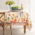 thumbnail image 4 of Fall Thanksgiving Tablecloth 60x84inch Maple Leaves Printed Tablecloth Waterproof Polyester Table Cloth Rectangle Autumn Table Cloth Perfect for Kitchen Restaurant Parties and Indoor and Outdoor, 4 of 5