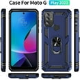 thumbnail image 3 of for Moto G Play 2023 Case, Moto G Play 2023 Phone Case with HD Screen Protector, Military Grade Protective Cases with Ring for Moto G Play 2023 (Blue), 3 of 6