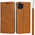 thumbnail image 3 of Google Pixel 4 XL Case with Wrist Strap, Classic PU Leather Wallet Case Slim Flip Folio with Card Holder,Kickstand Feature Magnet Closure Case Cover for Google Pixel 4 XL 6.3",Khaki, 3 of 7