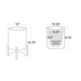 thumbnail image 5 of Raya White Mid-Century Modern Indoor Metal Pot Planter with Arch Wood Base - 14.75" H x 12" W, 5 of 5