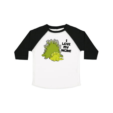 

Inktastic I Love My Mom with Baby and Mommy Stegosaurus Gift Toddler Boy or Toddler Girl T-Shirt