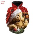 thumbnail image 5 of Sudadera con capucha navideña para hombre, con estampado 3D, informal, de gran tamaño, con estampado de gato y animales bonitos, ropa navideña divertida, 5 of 5