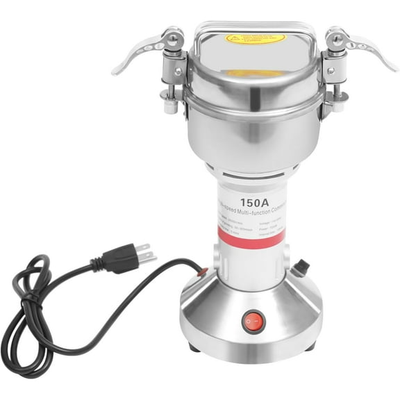 1000g Electric Grain Mill Grinder, Food-grade 304 Stainless Steel Pulverizer Grinding Machine, High-speed 30000r/min  Corn Mill for Kitchen Herb Spice Coffee (150g)