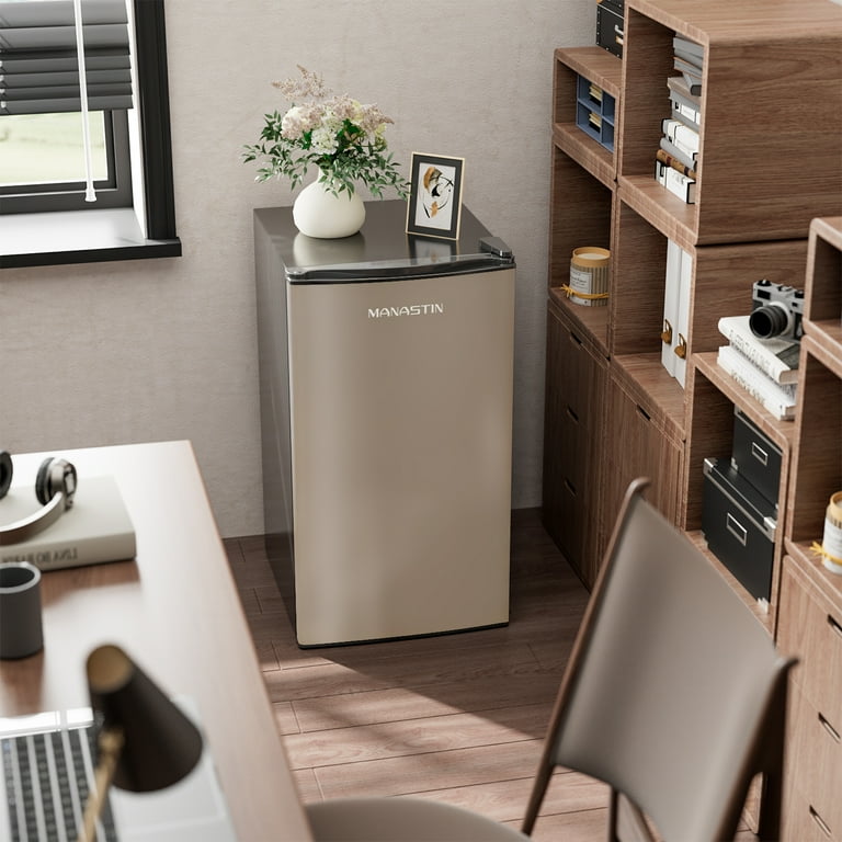 Manastin 3.2 Cu.ft Mini Fridge, Energy Saving, Compact, Reversible