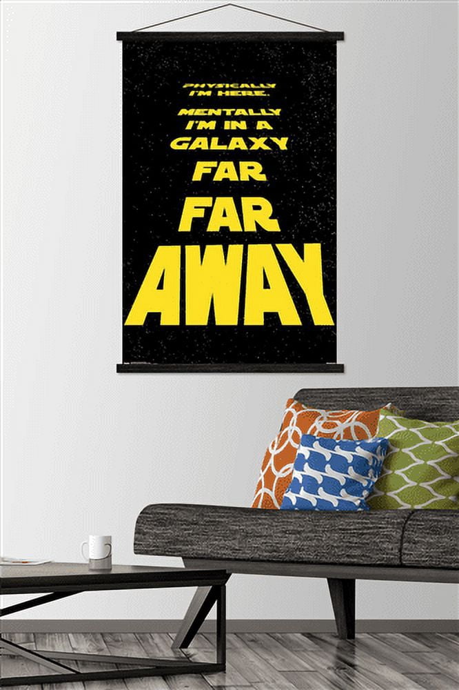 Star Wars: Saga - Physically I'M Here Wall Poster with Wooden Magnetic Frame, 22.375" x 34"