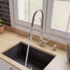 thumbnail image 4 of Brushed Nickel Kitchen Faucet with Black Rubber Stem, 4 of 12