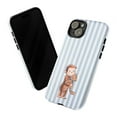 thumbnail image 3 of Blue Striped Curious Monkey and Cat Hug Phone Case, Cute Animal Friendship, Soft Minimalist Artistic iPhone Cover for iPhone 17 16 15 14 13 12 11 Plus Pro Max Mini, 3 of 6