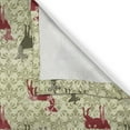 thumbnail image 5 of Ambesonne Christmas Grommet Curtain, Damask Snowflake Deer, 50" x 108", Dark Green Avocado Green, 5 of 6