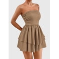 thumbnail image 3 of Vestido PRETTYGARDEN para mujer, verano 2025, sin tirantes, color caqui, 3 of 7