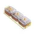 thumbnail image 1 of veasfak Récipient de Service pour Bonbons et Noix Plats de Service Divisés pour Fruits Secs Apéritif 3 Compartiments Gris, 1 of 9