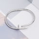 thumbnail image 3 of Pulsera con clavos abiertos de trébol de acero inoxidable 316L, pulsera para regalos de cumpleaños para mujeres, joyería para mujeres. , 7", acero inoxidable, circonita cúbica plateada. ER, 3 of 6
