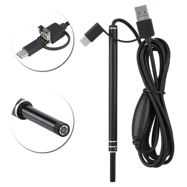 Cergrey 3-en-1 mini oreille visuelle USB HD endoscope caméra nettoyage d'oreille  oreille nettoyage 5.5mm, otoscope nettoyage d'oreille, mini-endoscope  oreille USB 