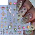 thumbnail image 1 of Adhesivos para decoración de uñas LBPE-PAMZ, 2 hojas, bohemio, sol y luna, 5D, 1 of 5