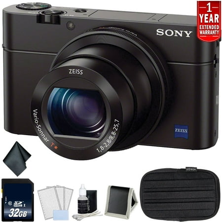 Sony Cyber-Shot III Digital Camera Bundle with 32GB Memory Card + Carrying Case + More (Intl Model)