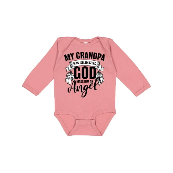 Inktastic My Grandpa Was So Amazing God Made Him an Angel Boys or Girls Long Sleeve Baby Bodysuit