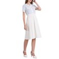 thumbnail image 4 of INSPIRE CHIC Women's Striped Sweater Dress 2025 Summer Short Sleeve Knit Flare Dresses 2XL Light Blue, 4 of 5