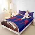 thumbnail image 4 of jejeloiu Football Gamer Silhouette Twin Sheet Sets,Rugby Ball Games Bedding For Boys Teens 3pcs, 4 of 7