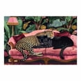 thumbnail image 2 of Mudket Framed Leopard on Pink Couch Canvas Wall Art, Jungle Animal Print Wall Decor for Living Room, Trendy Leopard Wall Art, Ready to Hang - 12"L x 8"W, 2 of 10