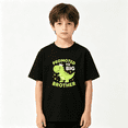 thumbnail image 2 of Big Brother Dinosaur Boys Graphic Print T-Shirt, Promoted Announcement 100% Cotton Kids Short Sleeve Tee, 2 of 5