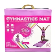 Justice 6 Three Folding Gymnastics Mat with Carry Handles, Multi Color, Pink, 1.5-inch Thickness