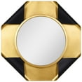 thumbnail image 4 of Round Wall Mirror on Gold Foiled Octagon with Curled Metal Frame, 4 of 12