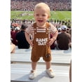thumbnail image 5 of BemeyourBBs Newborn Baby Boys Golf Football Game Day Outfit Infant Baby Boy Spring Summer Fall Clothes Striped Short Sleeve Romper and Letter Ball Embroidery Overalls Shorts Set, 5 of 9