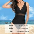 thumbnail image 2 of Badeanzug Ladies Sexy Mesh One-Stück Badebekleidung High Tailled Slimming Badeanzug mit V-Ausck Badeanzug-M, 2 of 7