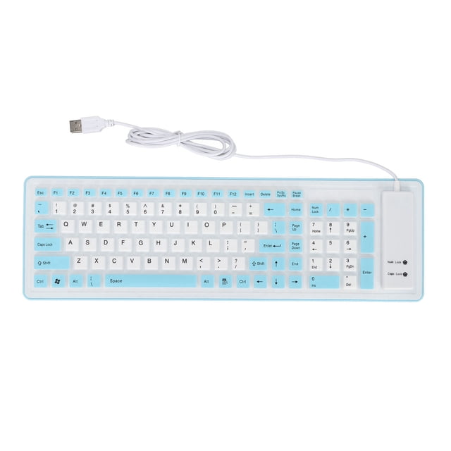 Teclado impermeable Bling Bling teclado de silicona plegable 103 teclas azul